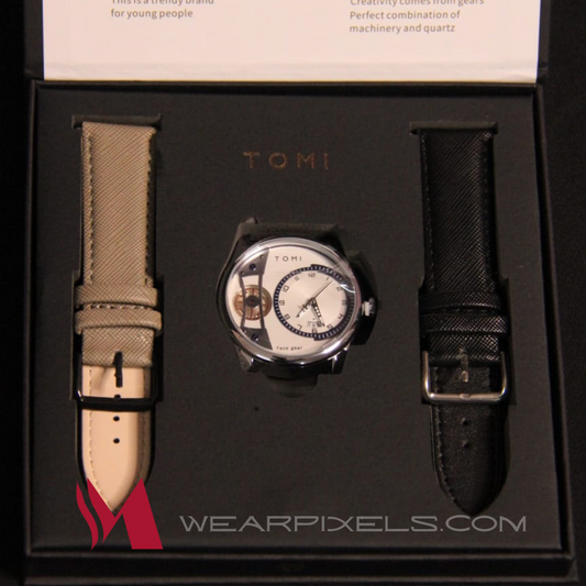 Tomi CreamWhite Face Watch (Includes two stripes)