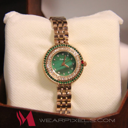 Ladies Green+Translucent diamond Watch